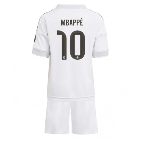 Stroje piłkarskie Real Madrid Kylian Mbappe #10 Koszulka Podstawowej dla dzieci 2025-26 Krótki Rękaw (+ szorty)